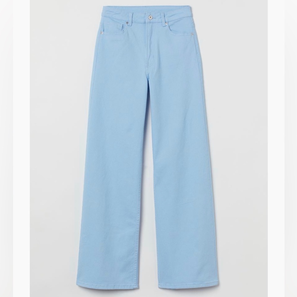 H&M wide leg light blue pants